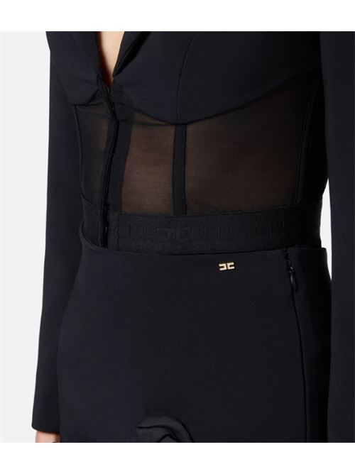 CREPE AND TULLE JACKET ELISABETTA FRANCHI | GI13151E2110 nero